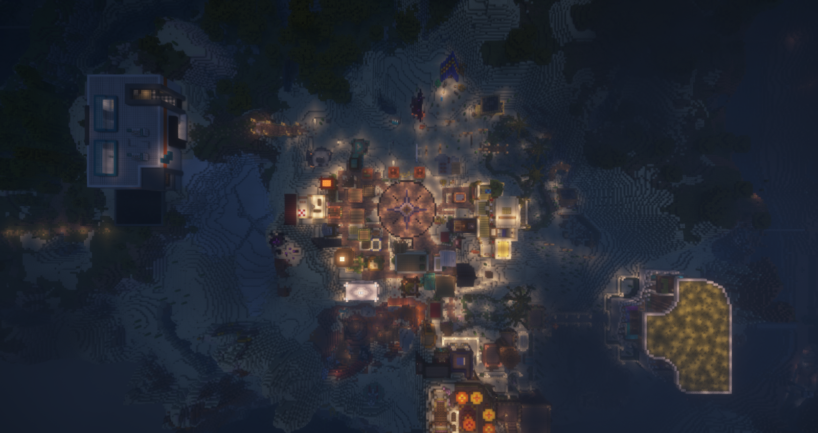 An overhead view of /spawn.